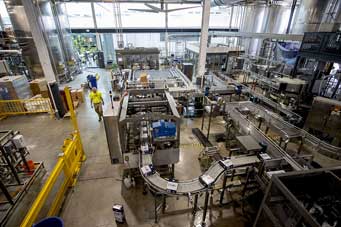 Production line at Milwaukee Brewing Co (MKE)